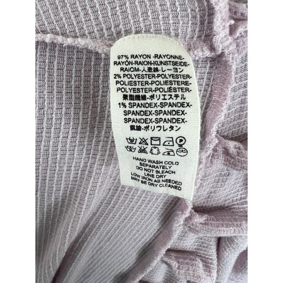 Free People Pink Long Sleeve Waffle Henley Knit Your Girl Tunic Dress S Small - Picture 9 of 10